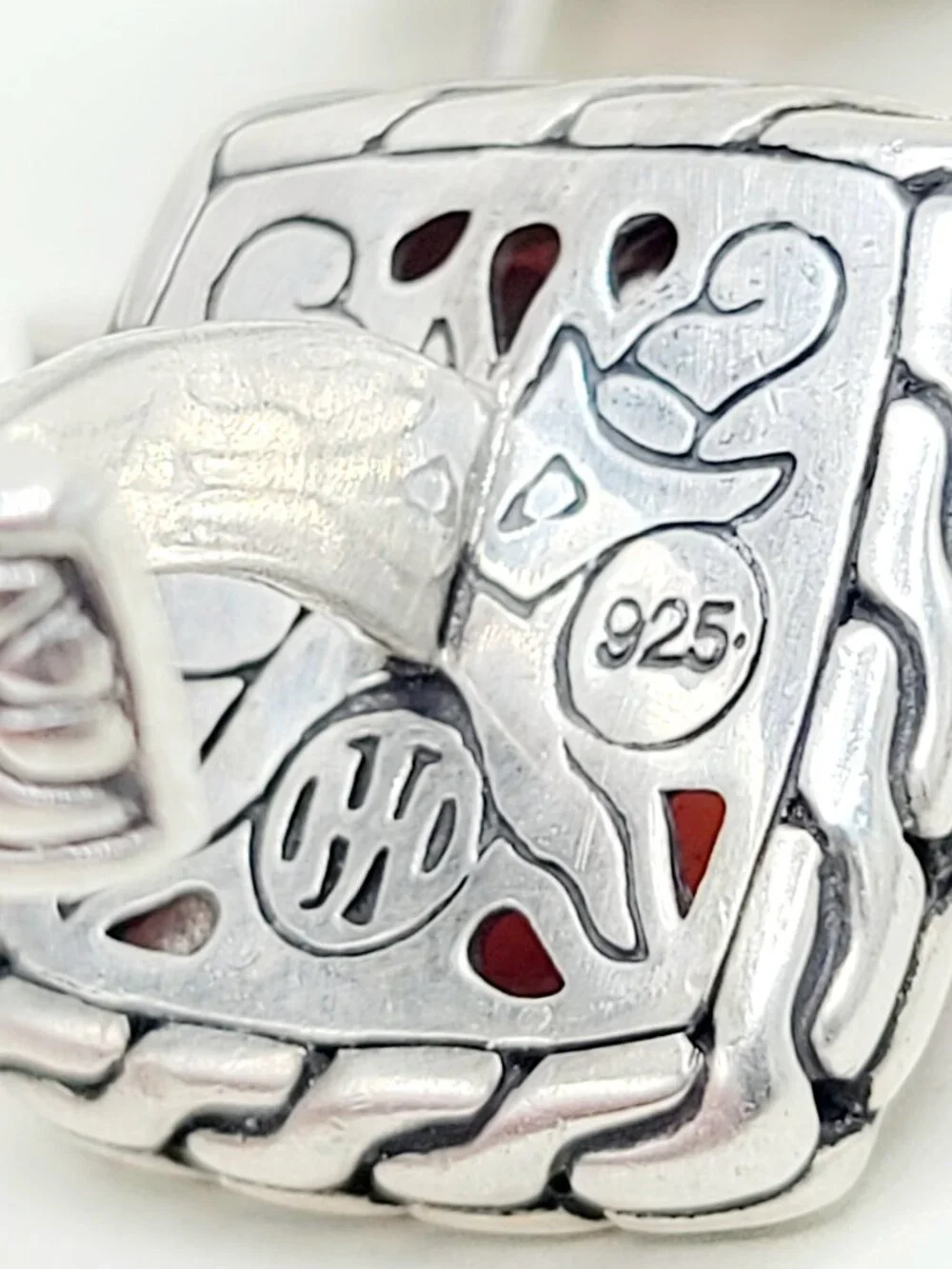 John Hardy Classic Chain Cufflinks in Sterling Silver w/ Carnelian - RARE